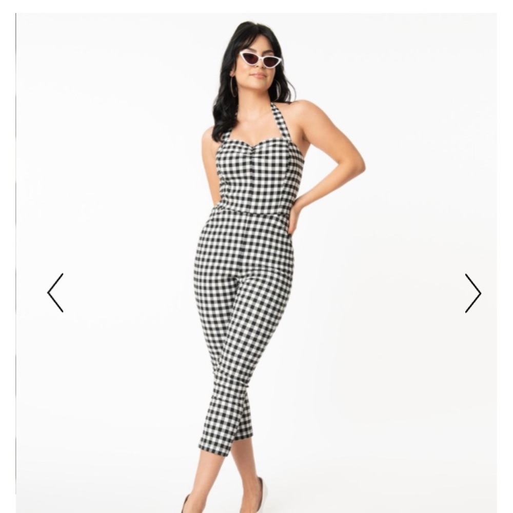 NWT Unique Vintage Gingham Marcel Jumpsuit
